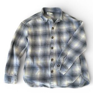 Hollister Blue & White Plaid Flannel Shacket Top | Small | Lightweight Layering
